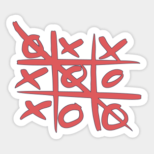 Tic Tac Toe - X and O Graphic - Board Game Sticker